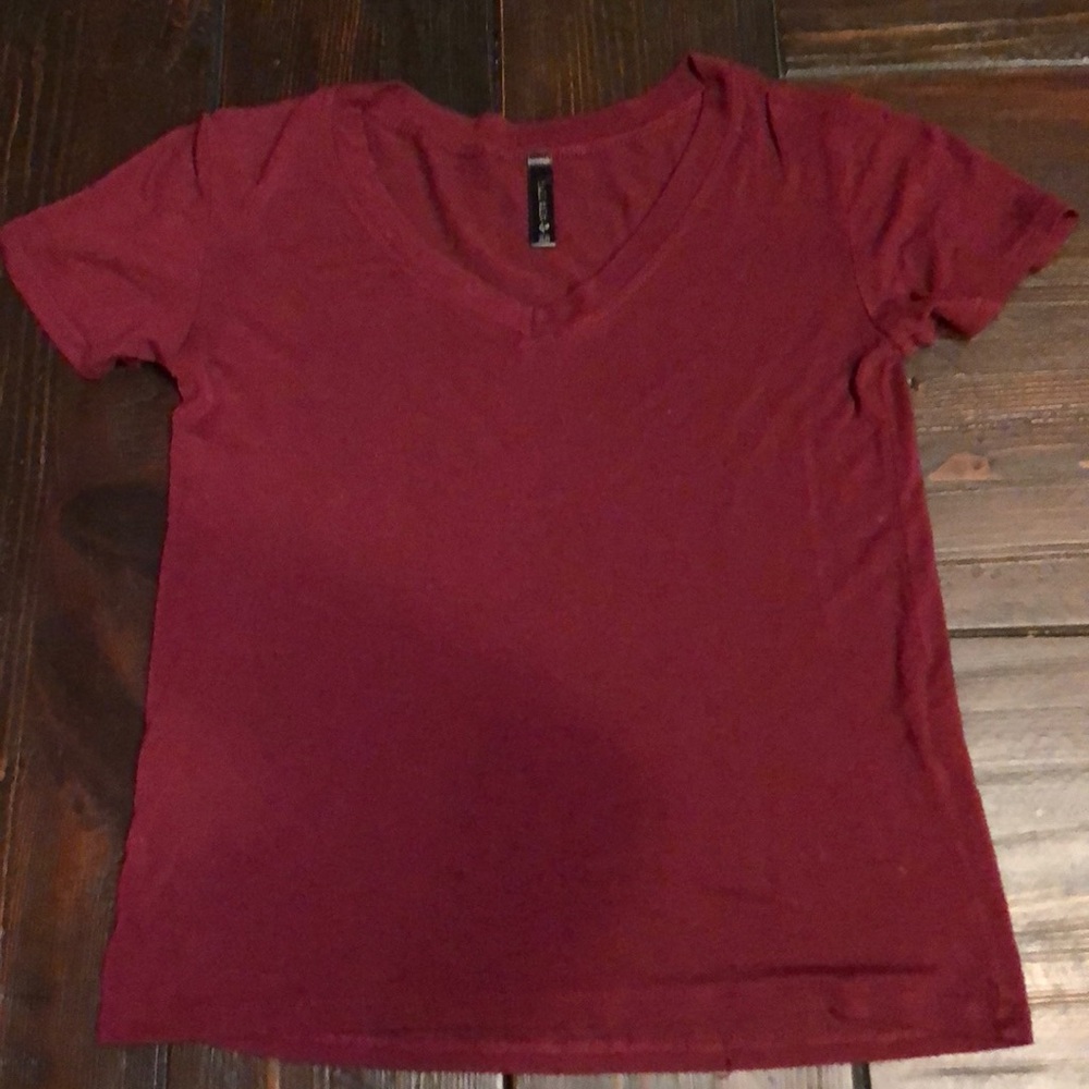 Red V-Neck Soft Tee
